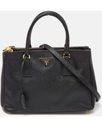 Prada - Saffiano Lux Leather Small Galleria Double Zip Tote With Wallet - Lyst