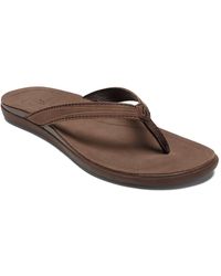 Olukai - Aukai Leather Slip On Thong Sandals - Lyst
