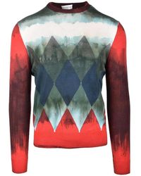 Ballantyne - Argyle Patterned Knit Sweater - Lyst
