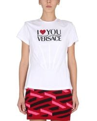 Versace - Short-Sleeved T-Shirt With Logo Print - Lyst