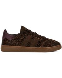 Hogan - Leopard Print Suede Low-Top Sneakers - Lyst