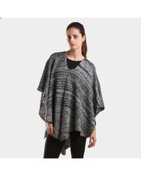 TRUEDAMES - Two Tone Knit V- Neck Poncho - Lyst