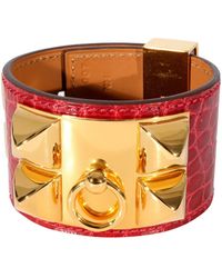 Hermès - Gold Toned Collier De Chien Bracelet - Lyst