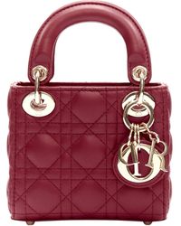 Dior - Micro Lady Dior Quilted Cannage Lambskin Cd Charm Mini Bag - Lyst