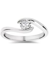 Pompeii3 - 1/3ct Round Diamond Solitaire Modern Engagement Ring - Lyst