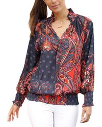 Lascana - Smocked Pattern Blouse - Lyst