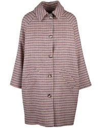Guttha - Mid-Length Houndstooth Coat With Raglan Sleeves - Lyst