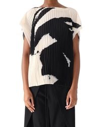 Jason Wu - Boatneck Pleated Square Top With Artwork By Tong Yang Tze - Lyst