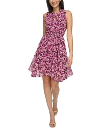 Jessica Howard - Petites Ruffled Polyester Fit & Flare Dress - Lyst