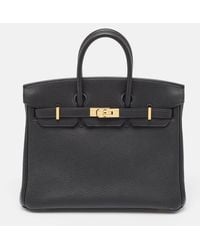 Hermès - Noir Togo Leather Gold Finish Birkin 25 Bag - Lyst