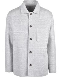 Eleventy - Light Wool-Blend Checkered Coat - Lyst