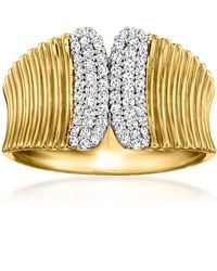 Ross-Simons - Diamond Ribbed Ring - Lyst