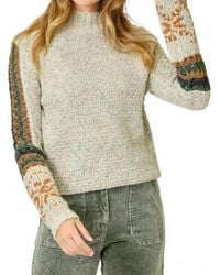 Mystree - Mock Neck Fair Isle Cuff Sweater - Lyst
