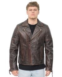 Infinity Leather - Brando Double Cross Zip Biker Jacket-Casablanca - Lyst