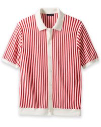 Paul Fredrick - Cotton Crochet Button Front Polo - Lyst