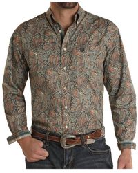 Panhandle - Paisley Long Sleeve Single Pocket Button Down Shirt - Lyst