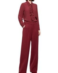 Luisa Cerano - Long Sleeve Ruffled Blouse - Lyst