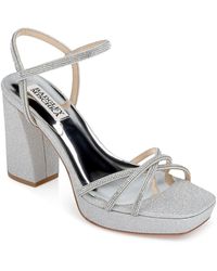 Badgley Mischka - Frida Glitter Slingback Platform Sandals - Lyst