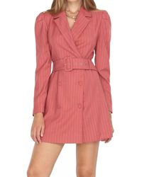 Adelyn Rae - Kayla Pinstripe Belted Blazer Dress - Lyst