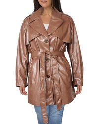 Sam Edelman - Plus Faux Leather Cold Weather Trench Coat - Lyst
