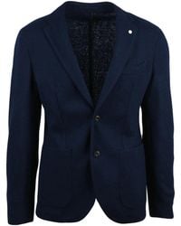 L.B.M. 1911 - Unlined Wool Blend Blazer With Tailored Fit - Lyst