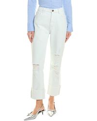 Current/Elliott - Relaxed Cuffed Boyfriend Oblique Boyfriend Jean - Lyst