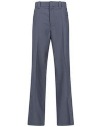 Lemaire - Tailored Wool Blend Straight Trousers - Lyst