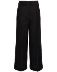 Moschino - Cropped Bouclè Pants With Tailored Silhouette - Lyst