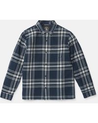 Volcom - Northport Lined Long Sleeve Flannel - Navy - Lyst