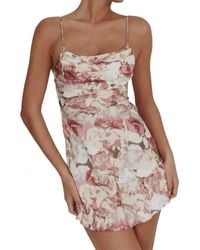 One And Only Collective - Cowl Neck Floral Mini Dress - Lyst