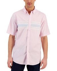 Club Room - Striped Poplin Button-down Shirt - Lyst