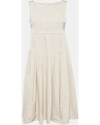Max Mara - S'Max Mara Cotton Blend Pleated Sleeveless Dress - Lyst