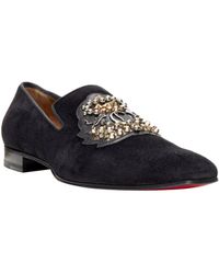 Christian Louboutin - New Ecupump Flat Suede Studded Cl Crest Loafer - Lyst