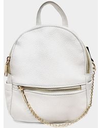 Fashnzfab - Draped Chain Faux Leather Mini Backpack Bag - Lyst