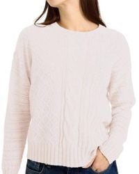 Brodie Cashmere - Mix Cable Crew Pullover - Lyst