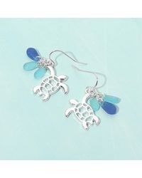 Fashnzfab - Sea Turtle Charm Drop Dangle Earrings - Lyst