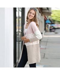 TRUEDAMES - Leopard Pattern Detailed Color Block Cardigan - Lyst