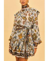 FARM Rio - Floral Tapestry Mini Skirt - Lyst