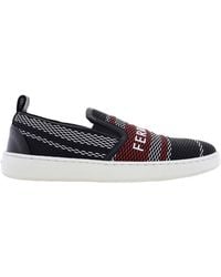 Ferragamo - Ferragamo Logo Knit Slip-On Sneakers, Size 7 - Lyst