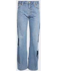 RE/DONE - 70s Low Rise Flare Jeans Patched Indigo - Lyst