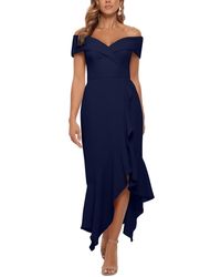 Xscape - Ruffled Off The Shoulder Fit & Flare Dress - Lyst