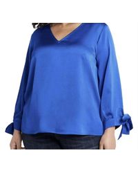 Cece - V Neck Tie Sleeve Blouse - Lyst