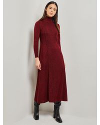 Misook - Long Sleeve Mock Neck Knit Maxi Dress - Lyst