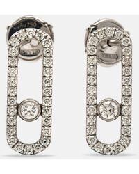 Messika - Move Uno Pave Diamond 18k White Gold Earrings - Lyst