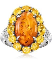 Ross-Simons - Amber And Citrine Ring With Zircons - Lyst