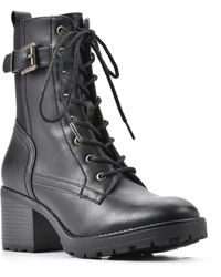 White Mountain - Bradley Faux Leather Ankle Combat & Lace-up Boots - Lyst