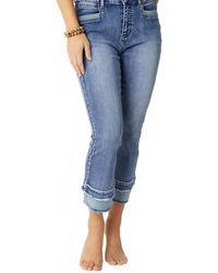Coco + Carmen - Everstretch Boyfriend Capri Jeans With Contrast Bottom - Lyst