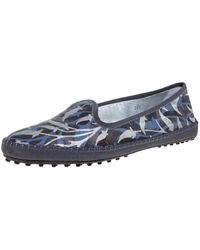 Tod's - Floral Printed Canvas Gommino Smoking Slippers - Lyst