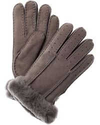 UGG - Classic Perforated Two Point Suede Gloves - Lyst