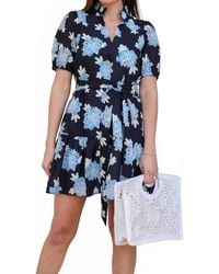 J joy - Split Neck Flounce Dress - Lyst